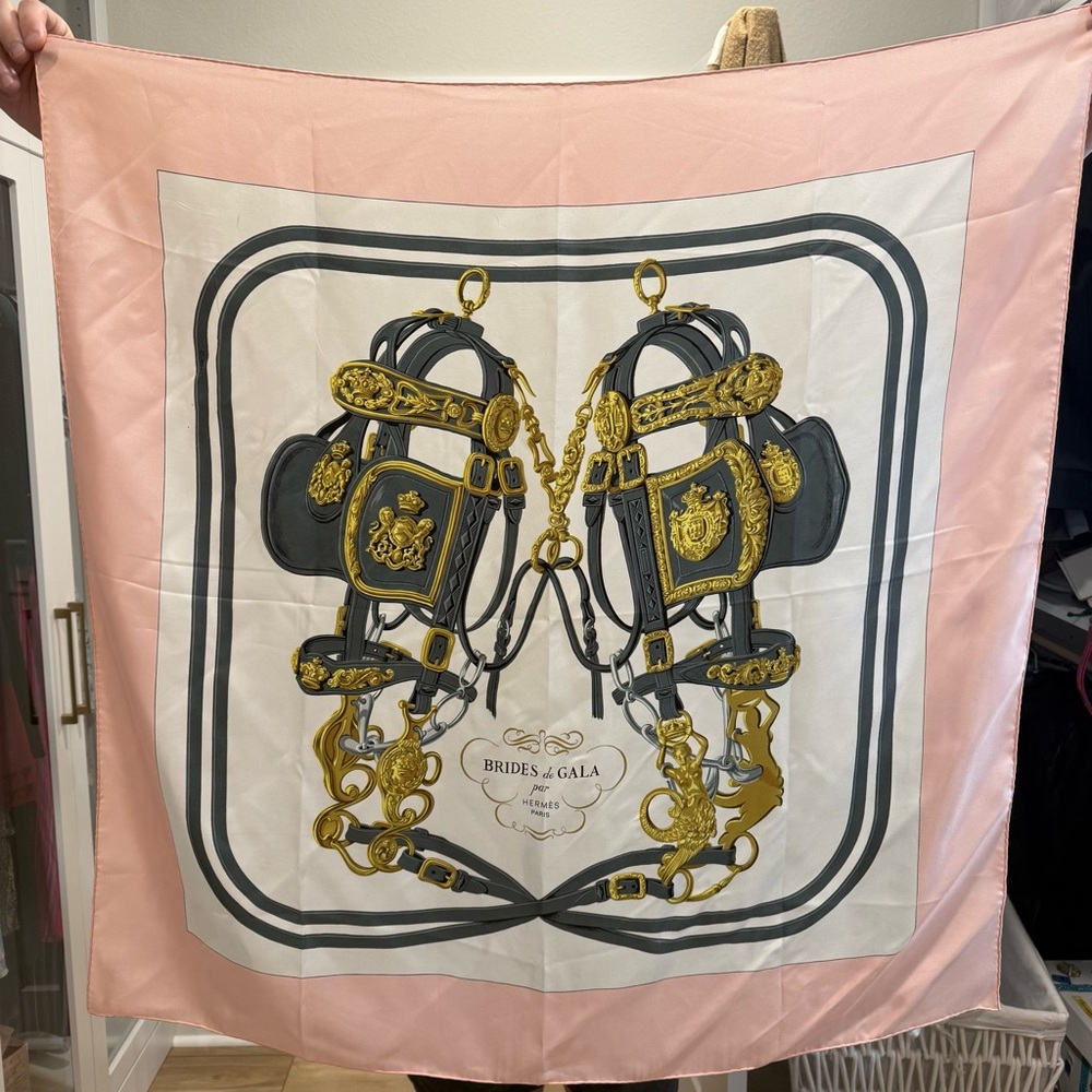 Hermès Pink Brides de Gala 90 Scarf